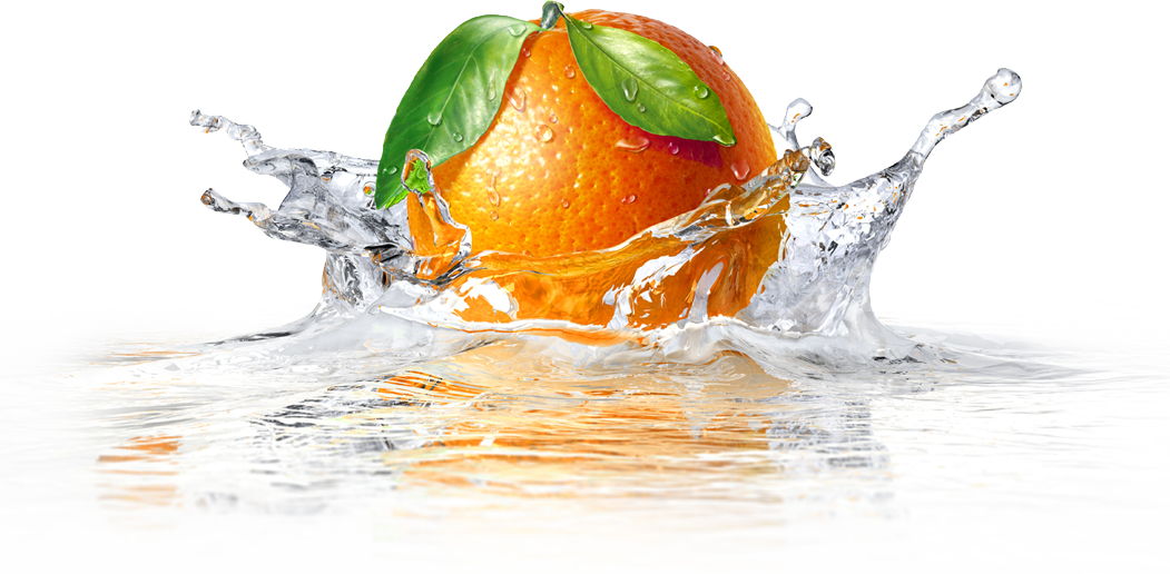 Orange Splash Water Artwork PNG image