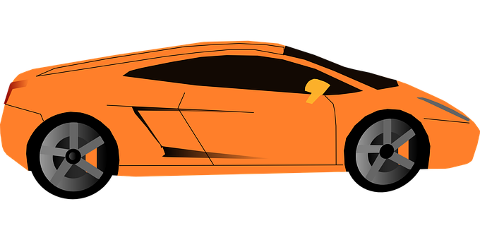 Orange Sports Car Vector Illustration PNG image