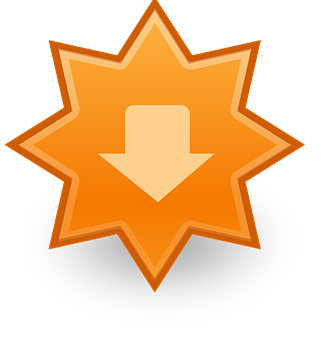 Orange Star Download Icon PNG image