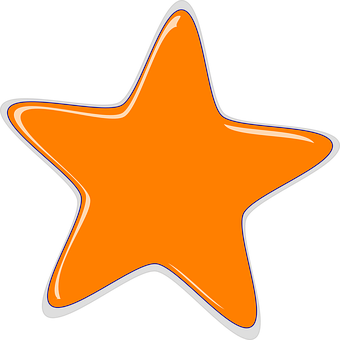 Orange Star Illustration PNG image