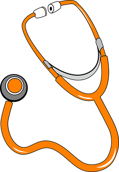 Orange Stethoscope Vector Illustration PNG image