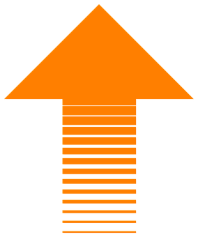 Orange Striped Arrow Graphic PNG image