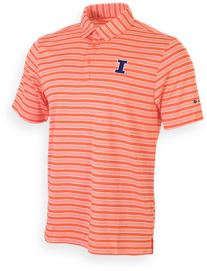 Orange Striped Polo Shirt PNG image