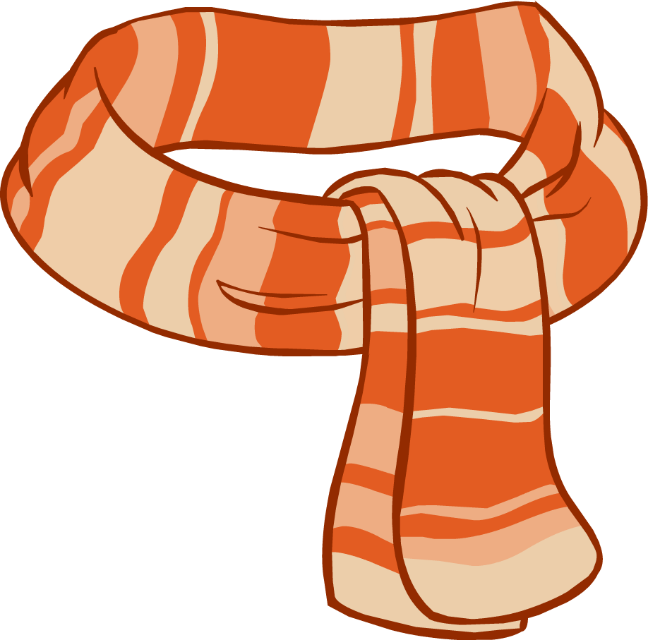 Orange Striped Scarf Illustration PNG image