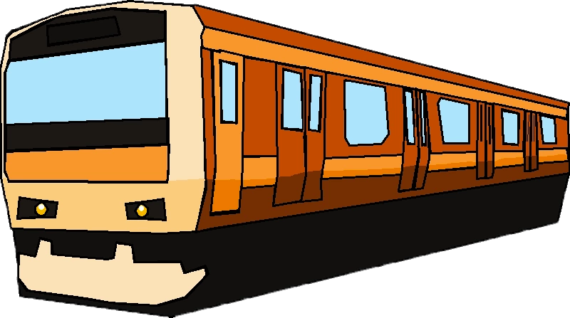 Orange Subway Train Illustration PNG image