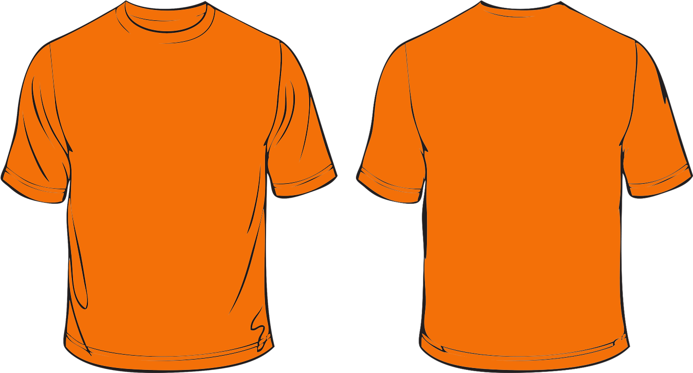 Orange T Shirt Template Front Back PNG image