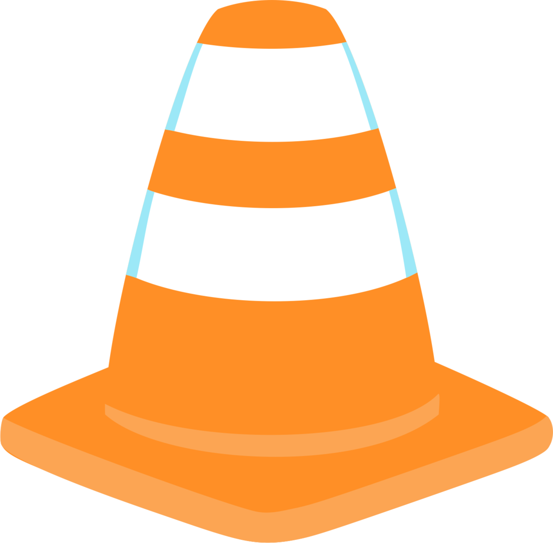 Orange Traffic Cone Vector PNG image