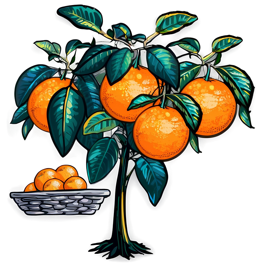 Orange Tree Clipart Png 06132024 PNG image