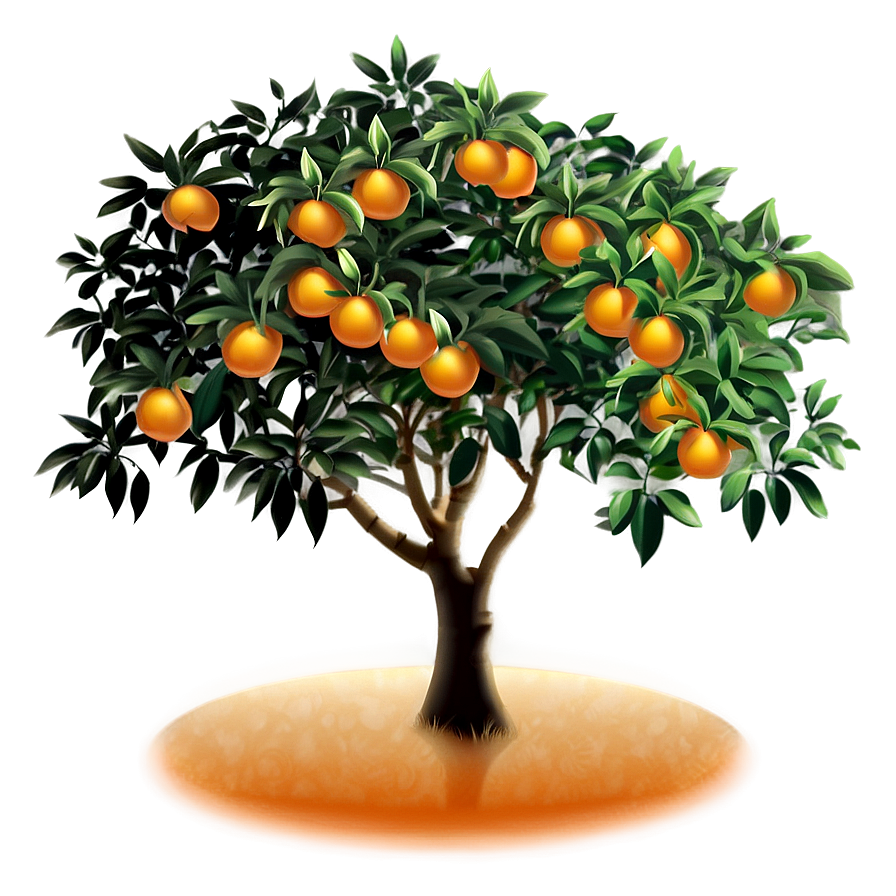 Orange Tree Silhouette Png Qsb43 PNG image