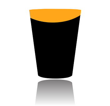 Orange Trimmed Black Vase Graphic PNG image