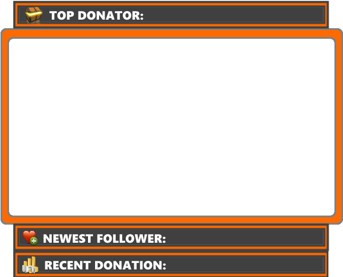 Orange Trimmed Streamer Webcam Overlay PNG image