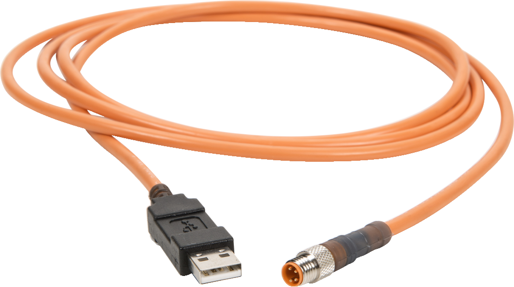 Orange U S B Cablewith D C Power Connector PNG image
