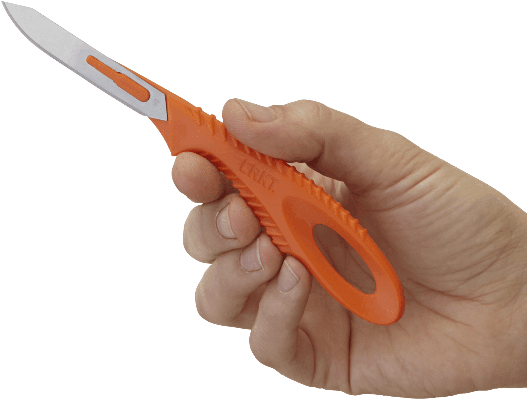 Orange Utility Knifein Hand PNG image