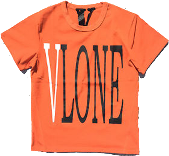 Orange Vlone T Shirt PNG image