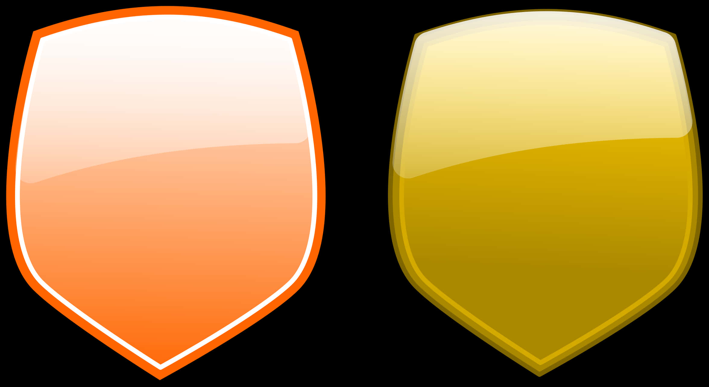 Orangeand Gold Shields PNG image