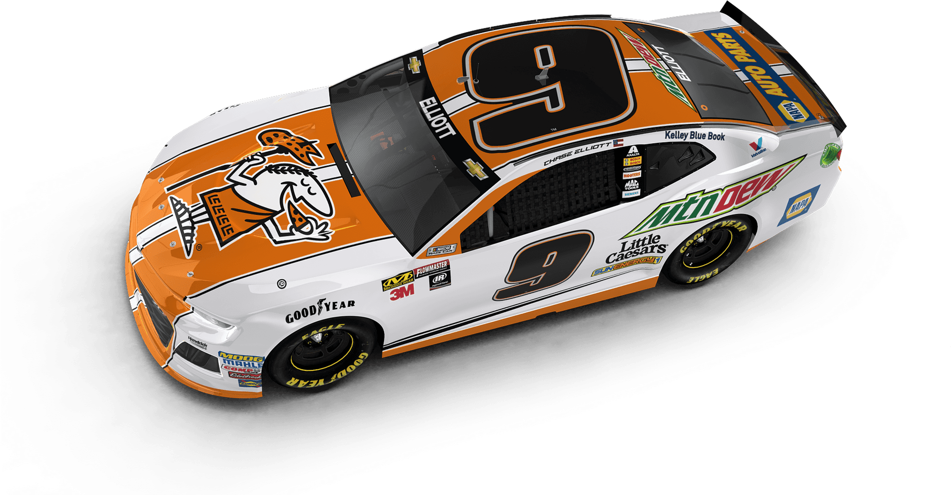 Orangeand White Race Car Number9 PNG image