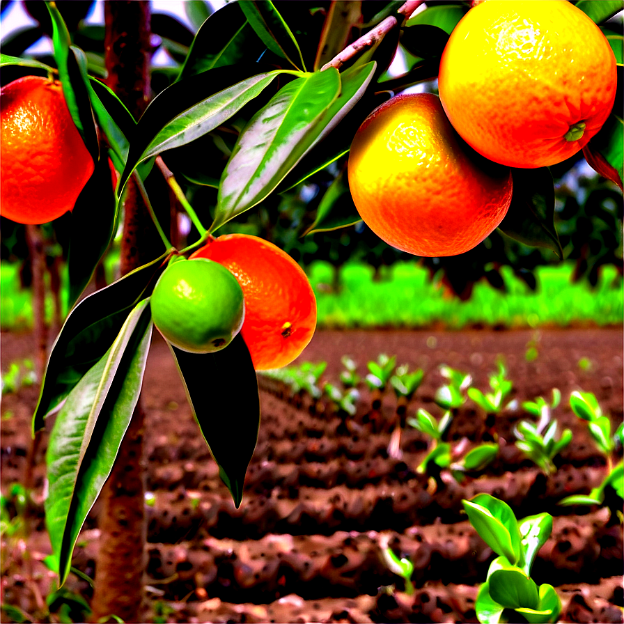 Oranges In Field Png 06112024 PNG image