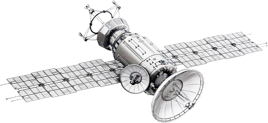 Orbital Spacecraft Illustration PNG image