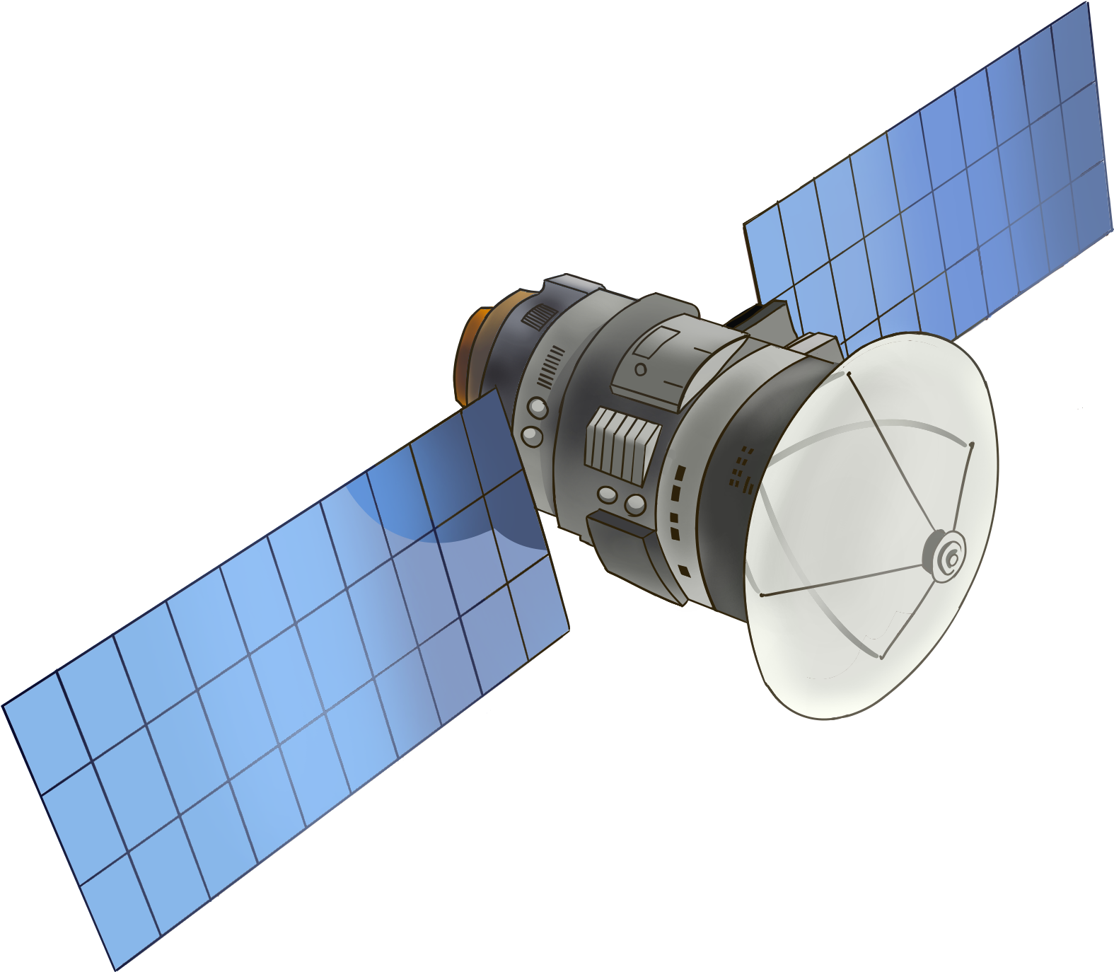 Orbiting Satellite Illustration PNG image