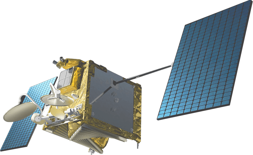 Orbiting Space Satellite Rendering PNG image