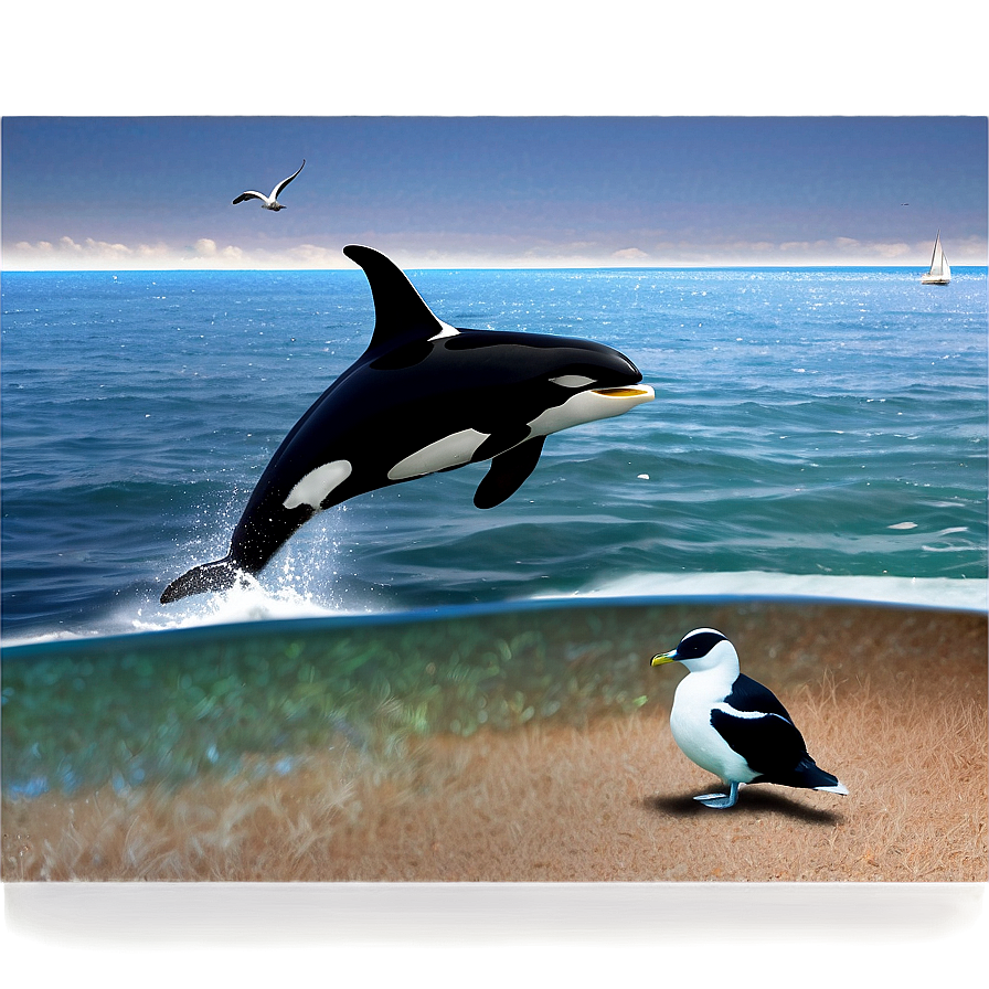 Orca And Seagulls Png 37 PNG image