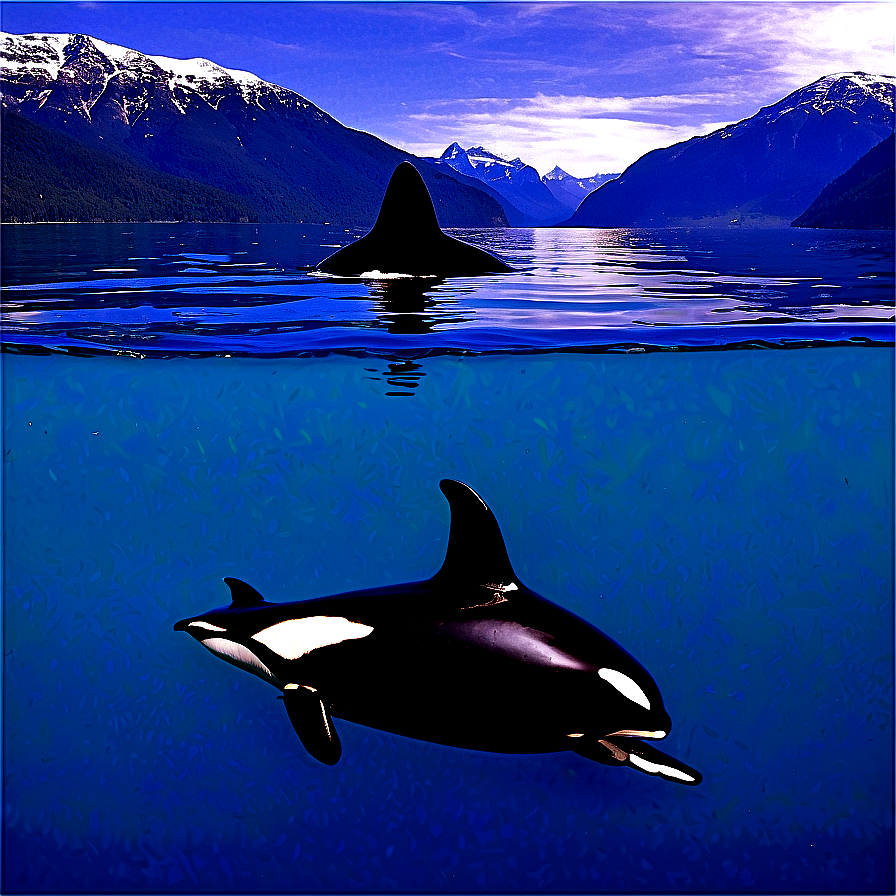 Orca In Fjord Png Jck PNG image