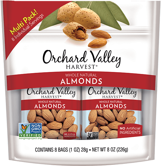 Orchard Valley Harvest Almonds Packaging PNG image