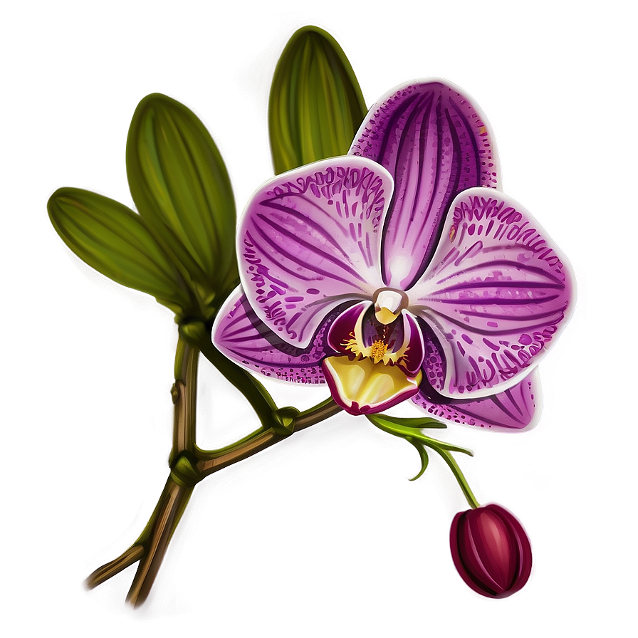 Orchid Sketch Png 05242024 PNG image