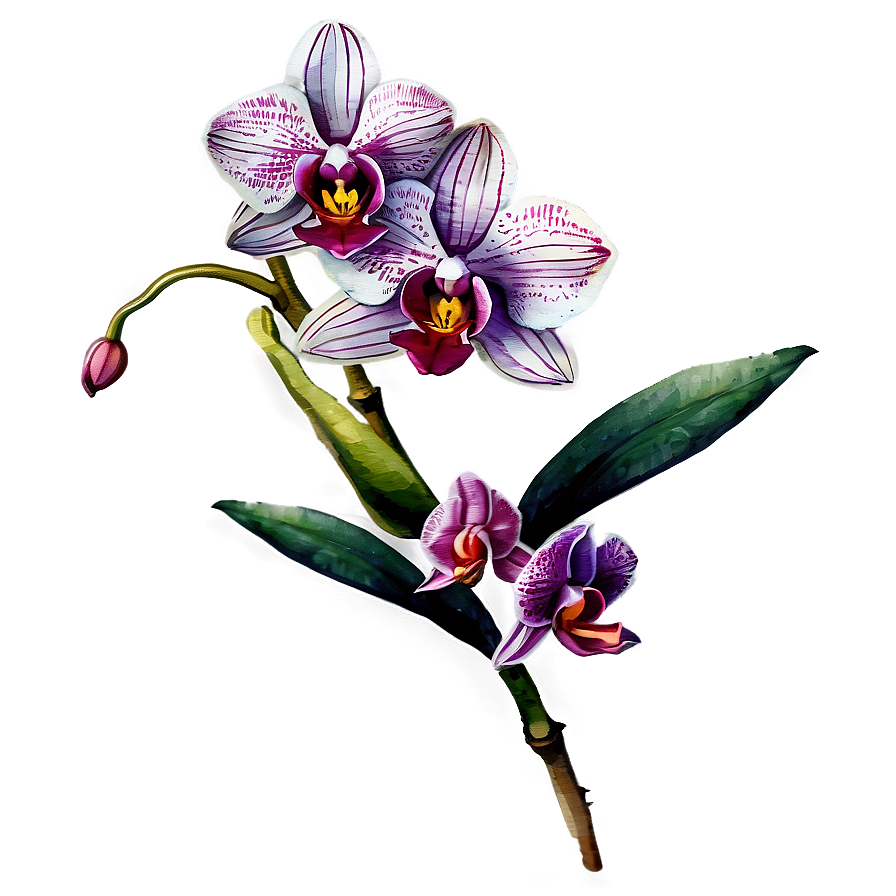 Orchid Watercolor Png Iwp85 PNG image