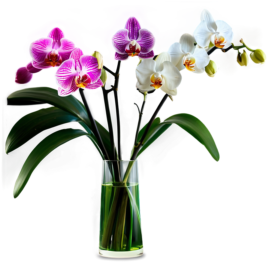 Orchids In Vase Png Geu24 PNG image