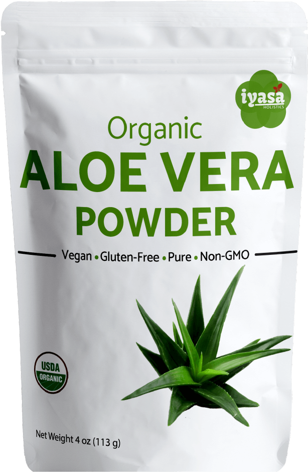 Organic Aloe Vera Powder Packaging PNG image