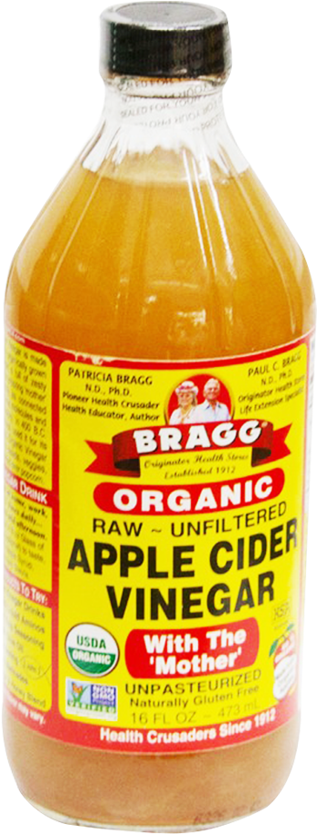 Organic Apple Cider Vinegar Bottle PNG image