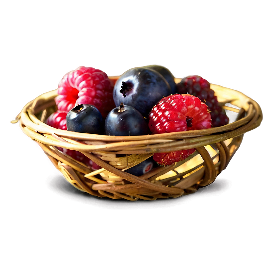 Organic Berries Basket Png Qmj PNG image