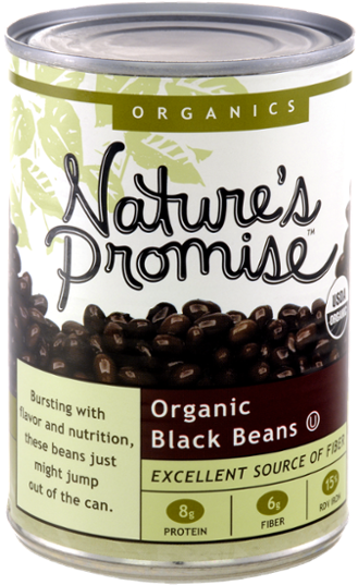 Organic Black Beans Can PNG image