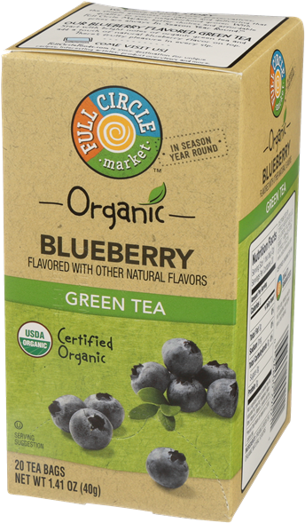 Organic Blueberry Flavored Green Tea Box PNG image