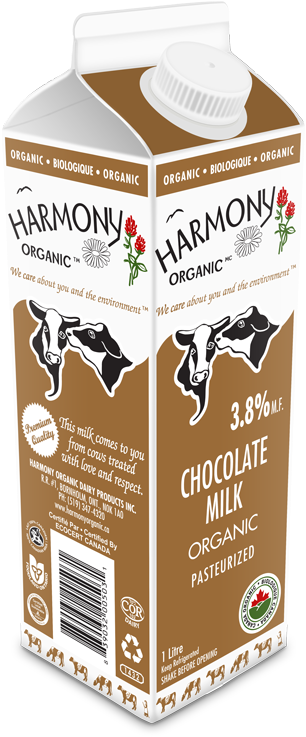 Organic Chocolate Milk Carton PNG image