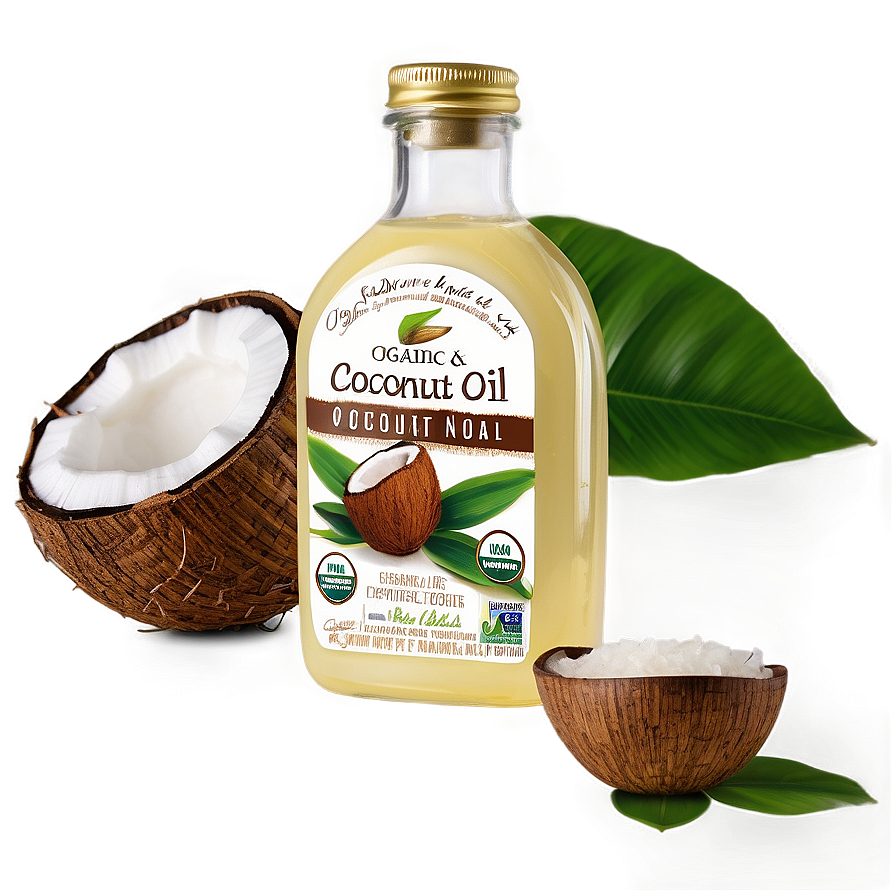 Organic Coconut Oil Bottle Png 15 PNG image