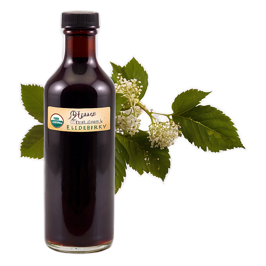 Organic Elderberry Syrup Bottle Png Tte PNG image