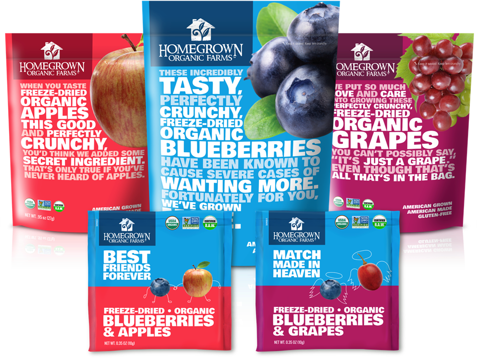 Organic Freeze Dried Fruit Packages PNG image