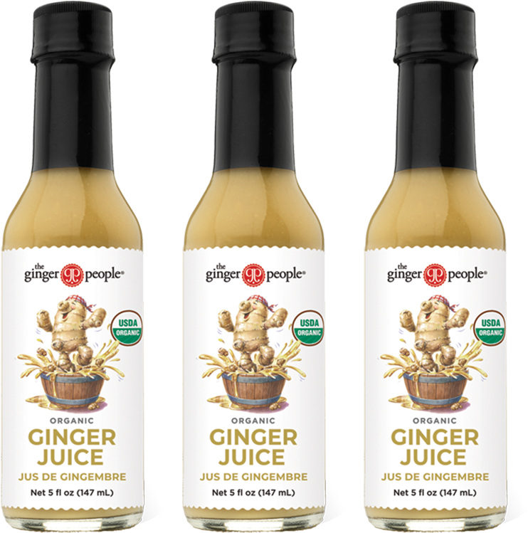 Organic Ginger Juice Bottles PNG image
