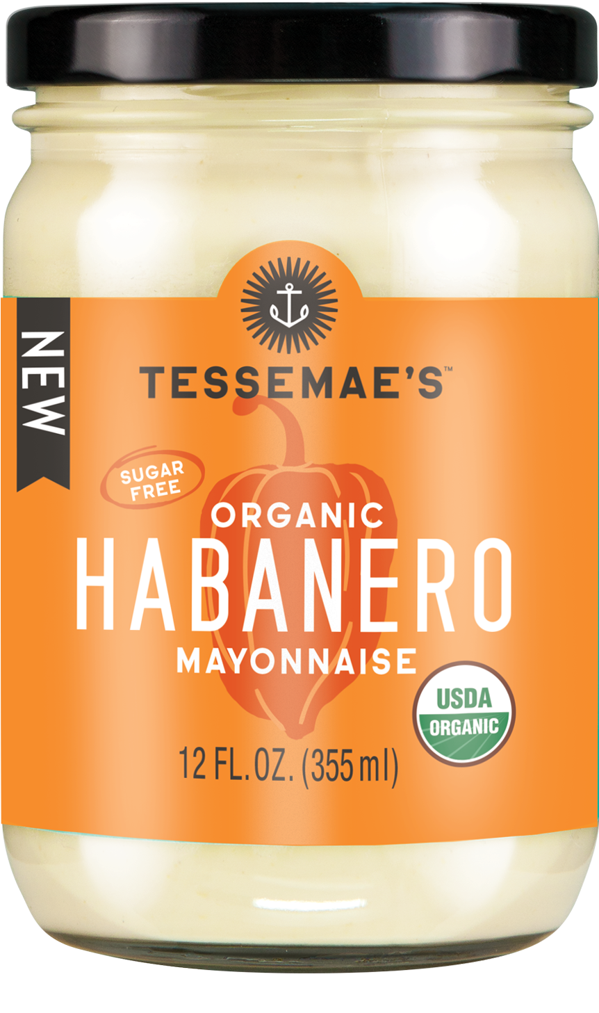 Organic Habanero Mayonnaise Jar PNG image