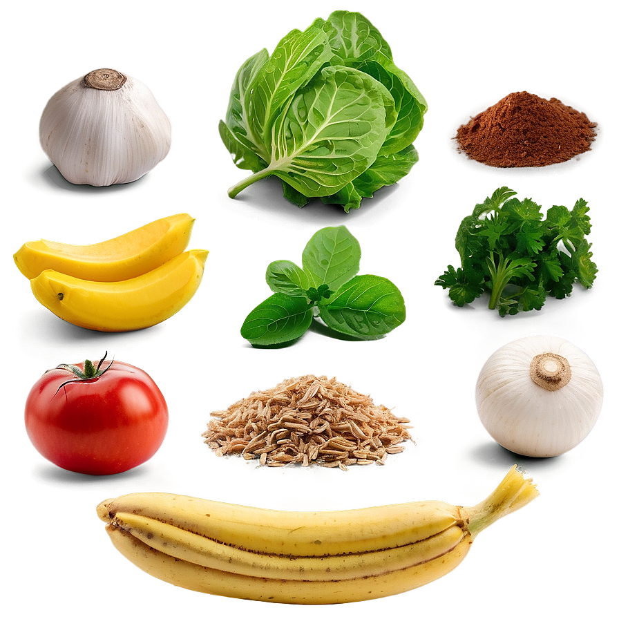 Organic Ingredients Selection Png Typ PNG image