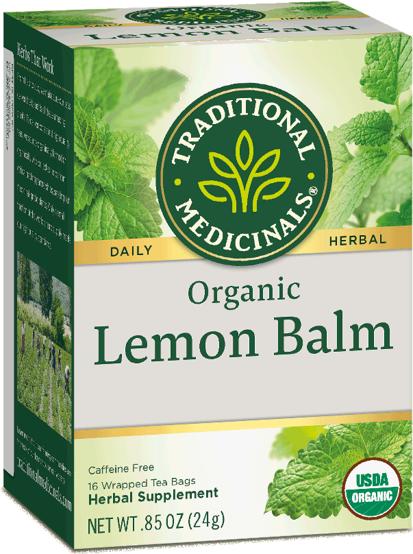 Organic Lemon Balm Tea Box PNG image