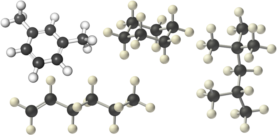 Organic Molecules3 D Representation PNG image