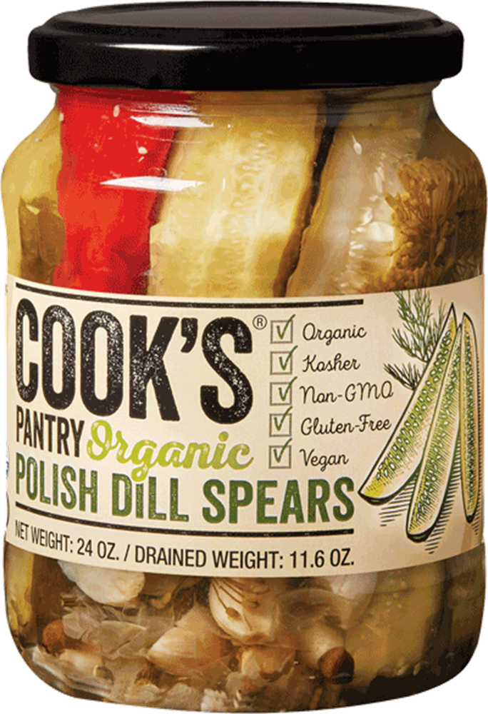 Organic Polish Dill Pickles Jar PNG image