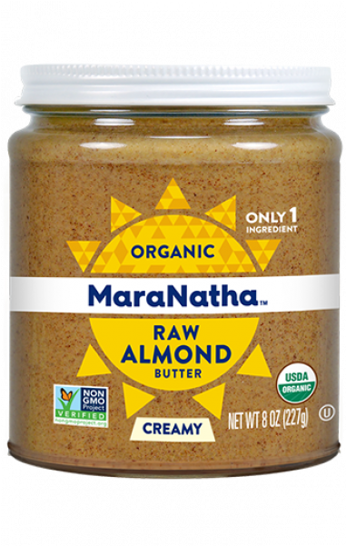 Organic Raw Almond Butter Jar PNG image