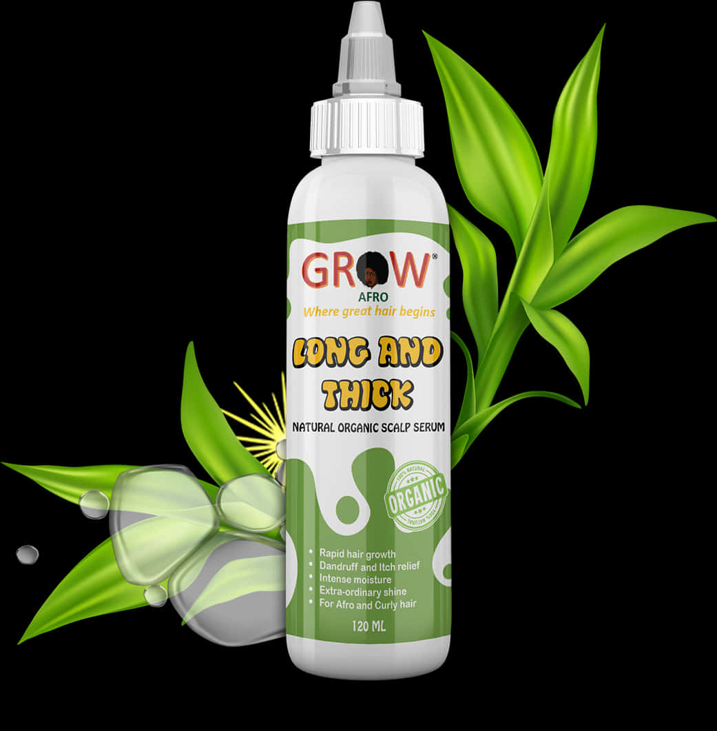 Organic Scalp Serum Long Thick Hair Growth PNG image