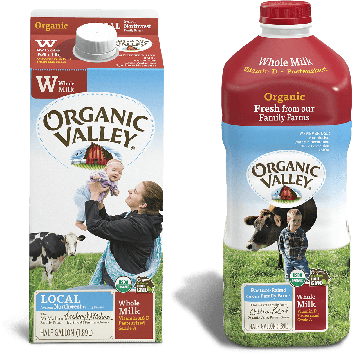 Organic Valley Milk Cartons PNG image