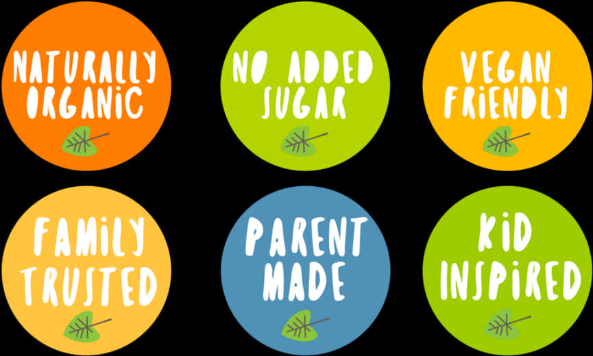 Organic Vegan Friendly Product Labels PNG image