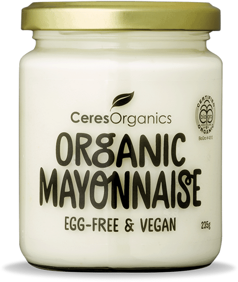 Organic Vegan Mayonnaise Jar PNG image